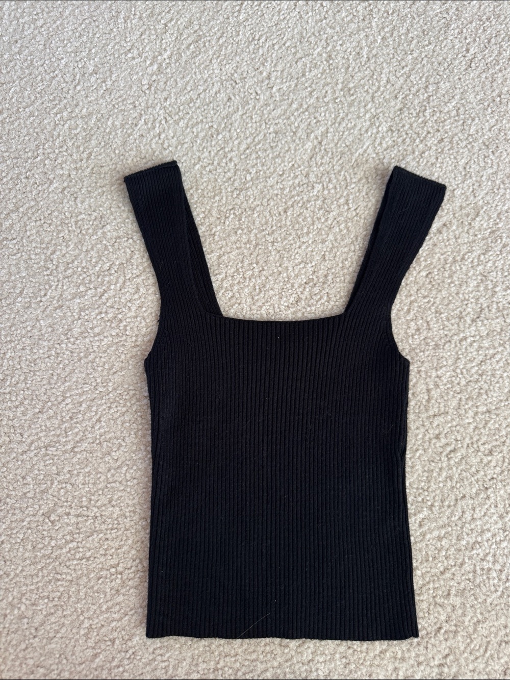 Abercrombie & Fitch Black Ribbed Square-Neck Tank